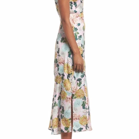 Sam Edelman Floral Midi Dress in Pink Multi size 8 great condition - Picture 10 of 15